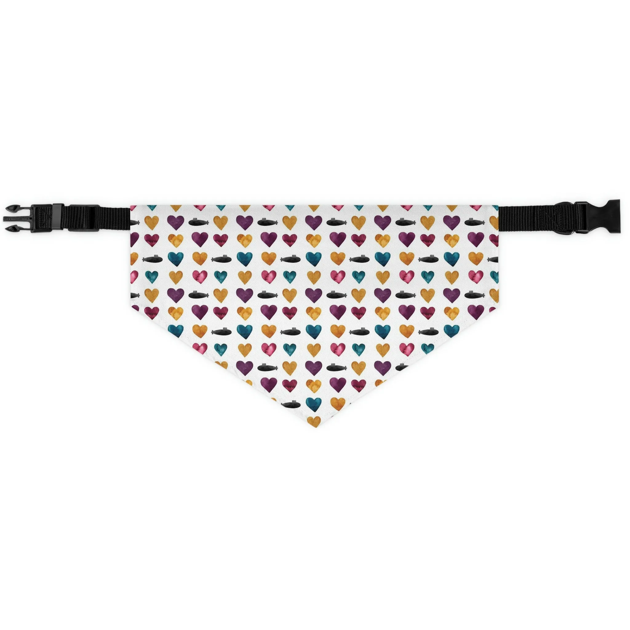 SUBMARINE AND HEARTS PET BANDANA
