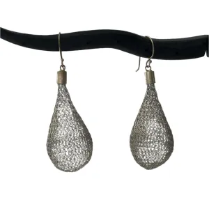 Sunarti Stainless Steel Silver Bulb Earrings (Large)