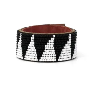 Swahili Coast - Medium Black Tri Leather Cuff