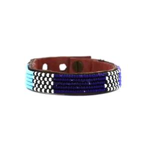 Swahili Coast - Small Blue Atlas Leather Cuff