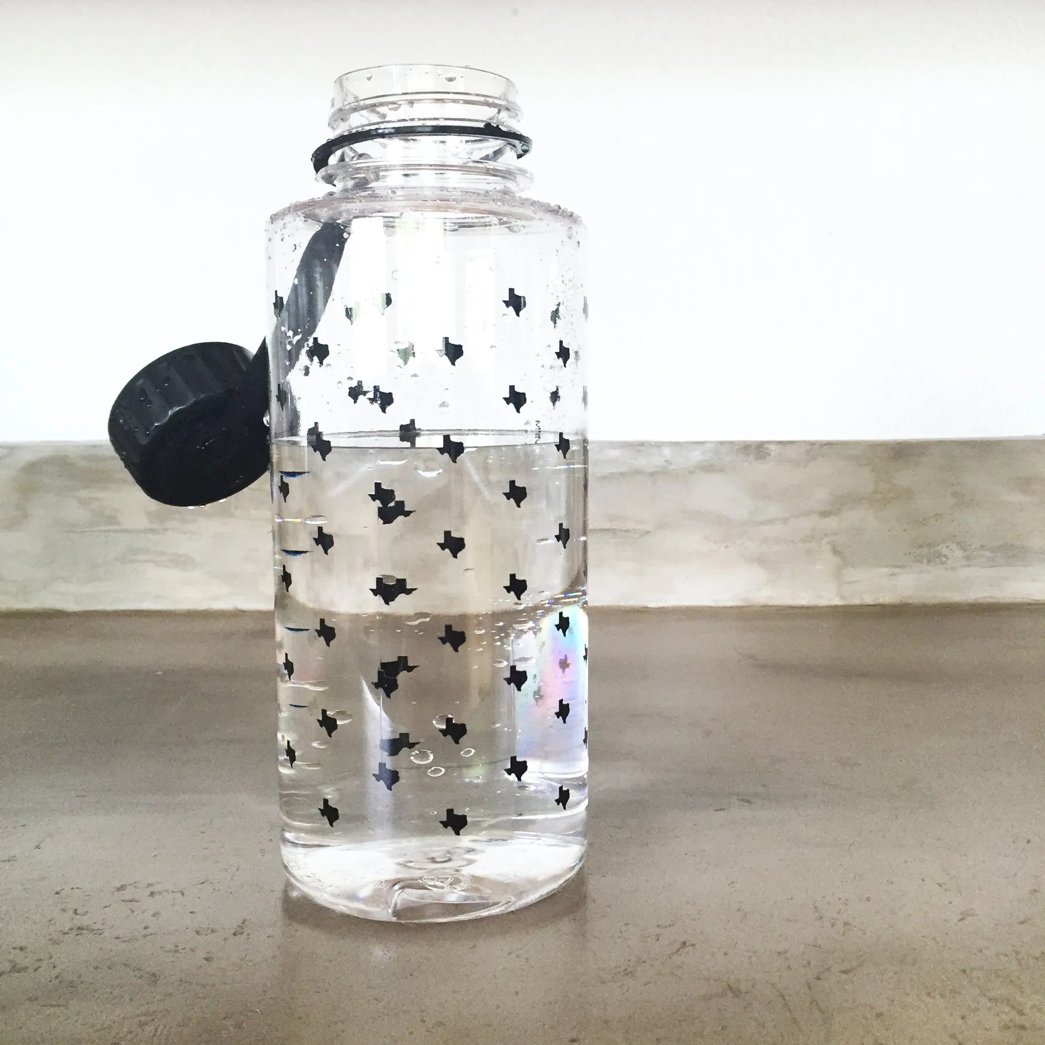 texas print water bottle