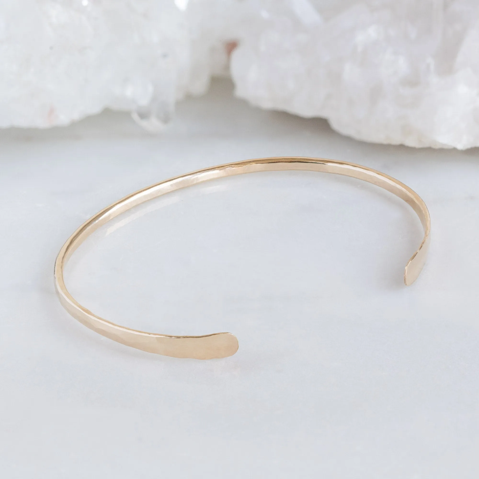 The Hammered Open Cuff Bracelet | Gold Filled