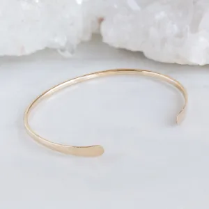 The Hammered Open Cuff Bracelet | Gold Filled