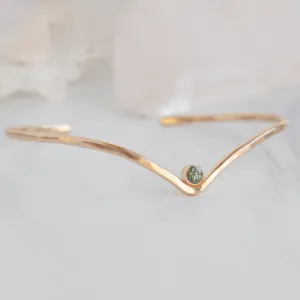 The Montana Sapphire Peak Cuff Bracelet | Yellow Gold Filled