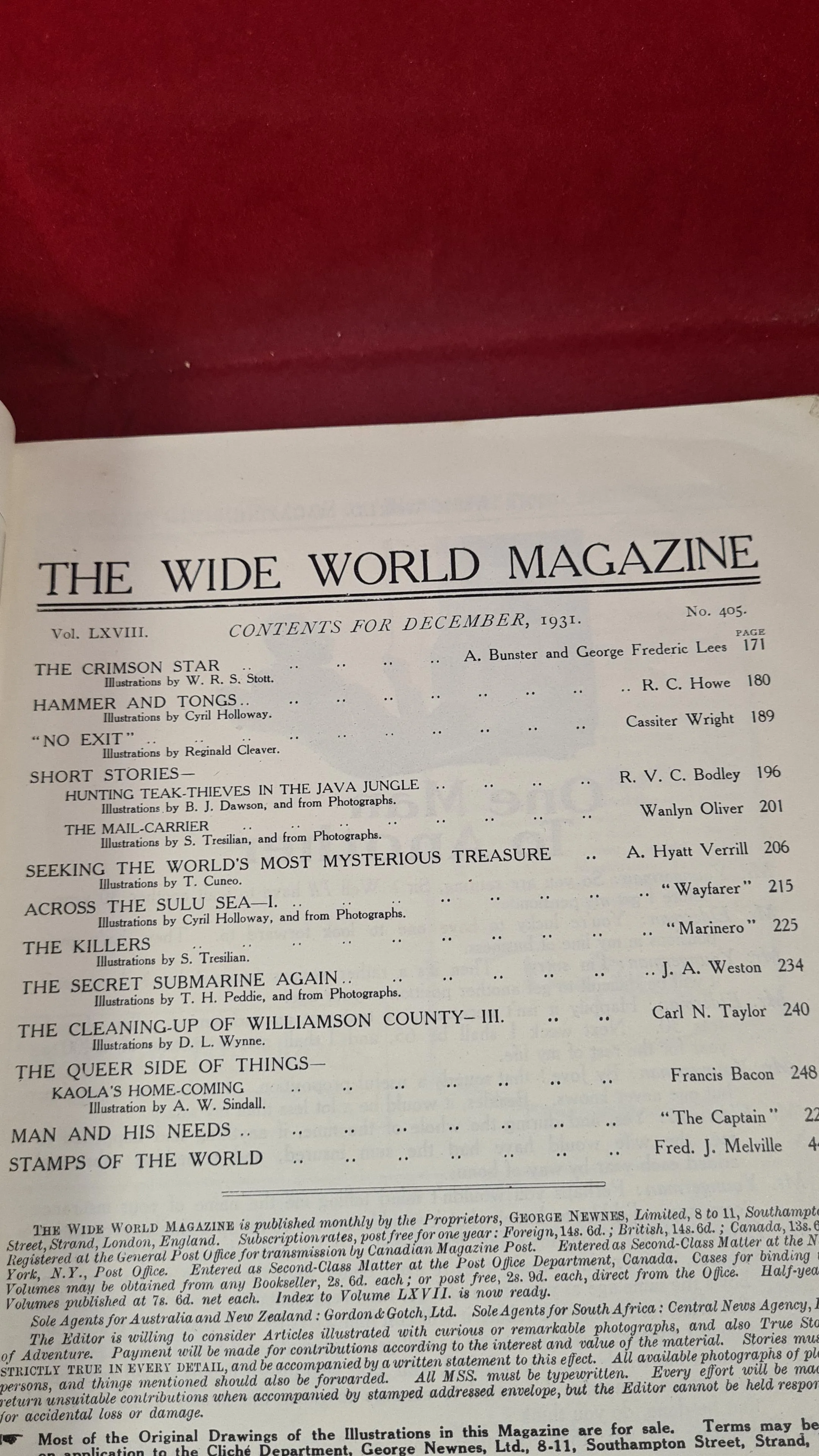 The Wide World Magazine Volume LXVIII Number 405 December 1931
