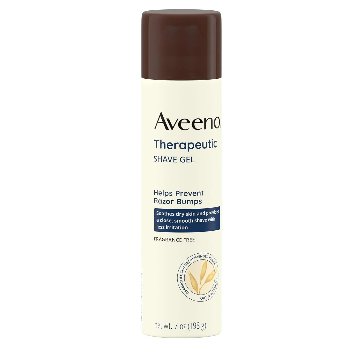 Therapeutic Shave Gel with Oat and Vitamin E to Help Prevent Razor Bumps, Soothes Dry Skin and Provides a Close, Smooth Shave with Less Irritation, Fragrance-Free, 7 Oz