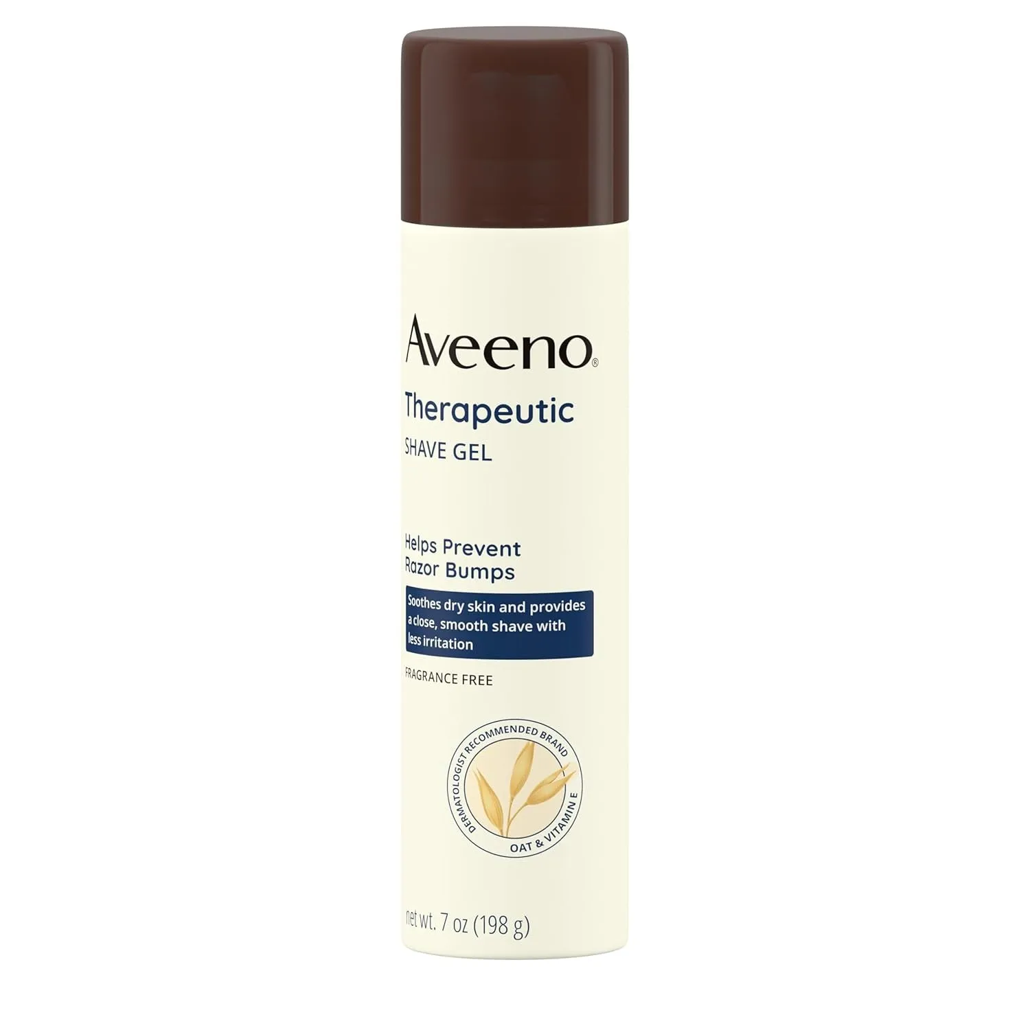 Therapeutic Shave Gel with Oat and Vitamin E to Help Prevent Razor Bumps, Soothes Dry Skin and Provides a Close, Smooth Shave with Less Irritation, Fragrance-Free, 7 Oz