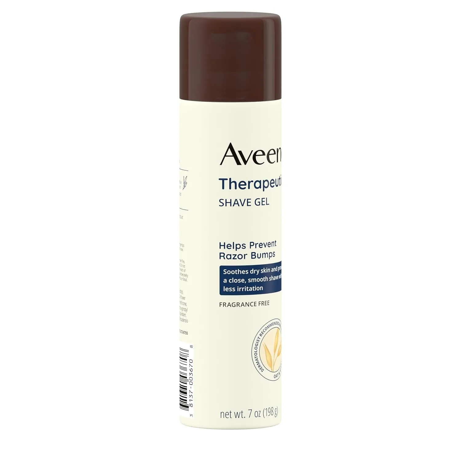 Therapeutic Shave Gel with Oat and Vitamin E to Help Prevent Razor Bumps, Soothes Dry Skin and Provides a Close, Smooth Shave with Less Irritation, Fragrance-Free, 7 Oz