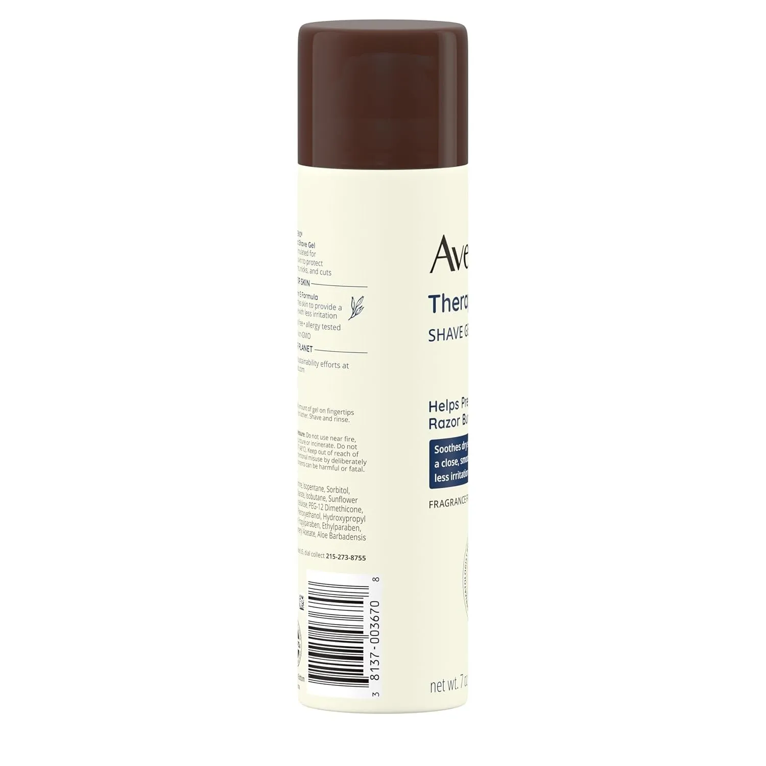 Therapeutic Shave Gel with Oat and Vitamin E to Help Prevent Razor Bumps, Soothes Dry Skin and Provides a Close, Smooth Shave with Less Irritation, Fragrance-Free, 7 Oz