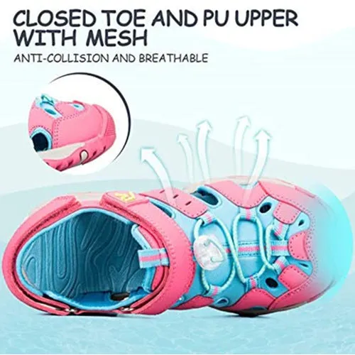 Toddler Sandals Outdoor Summer Water Shoes for Boys & Girls Pink Blue -- K Komforme
