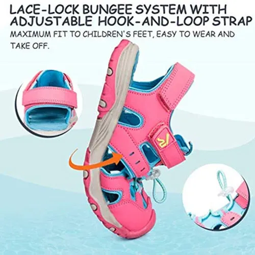 Toddler Sandals Outdoor Summer Water Shoes for Boys & Girls Pink Blue -- K Komforme