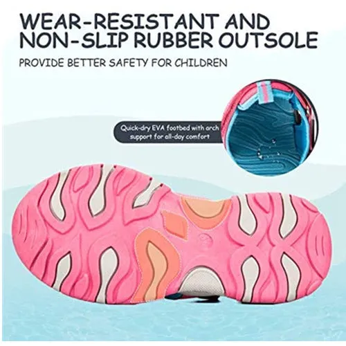 Toddler Sandals Outdoor Summer Water Shoes for Boys & Girls Pink Blue -- K Komforme