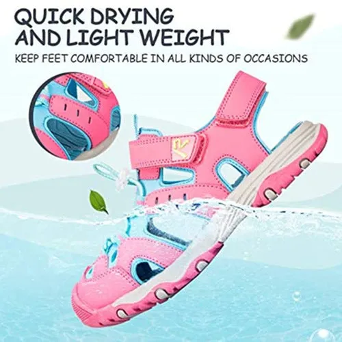 Toddler Sandals Outdoor Summer Water Shoes for Boys & Girls Pink Blue -- K Komforme