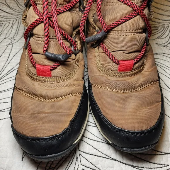 VGUC Sorel Whitney II Short Lace Up Winter Boot Snow Shoe Tan Kids 4