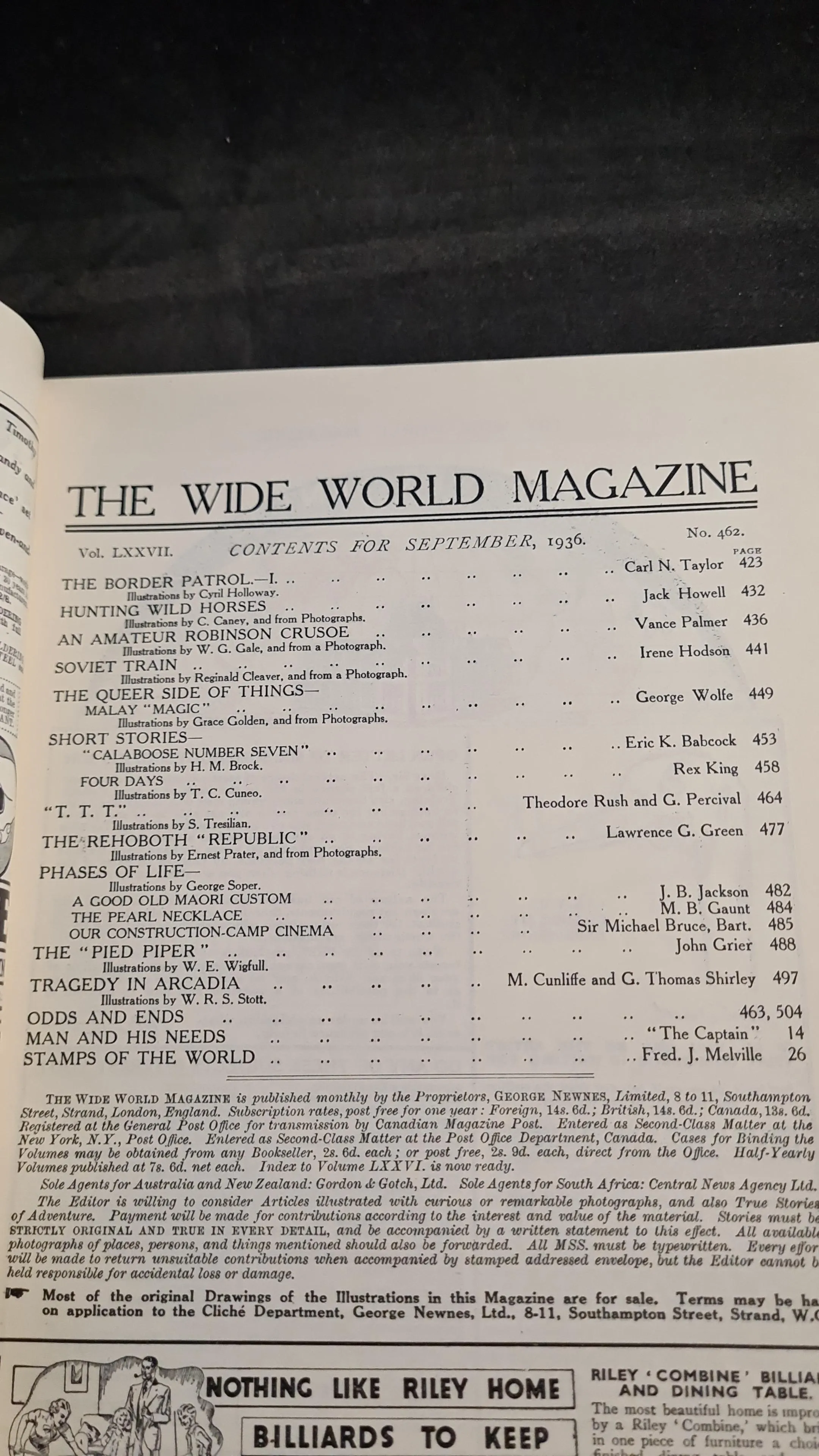 Wide World Magazine Volume LXXVII Number 462 September 1936