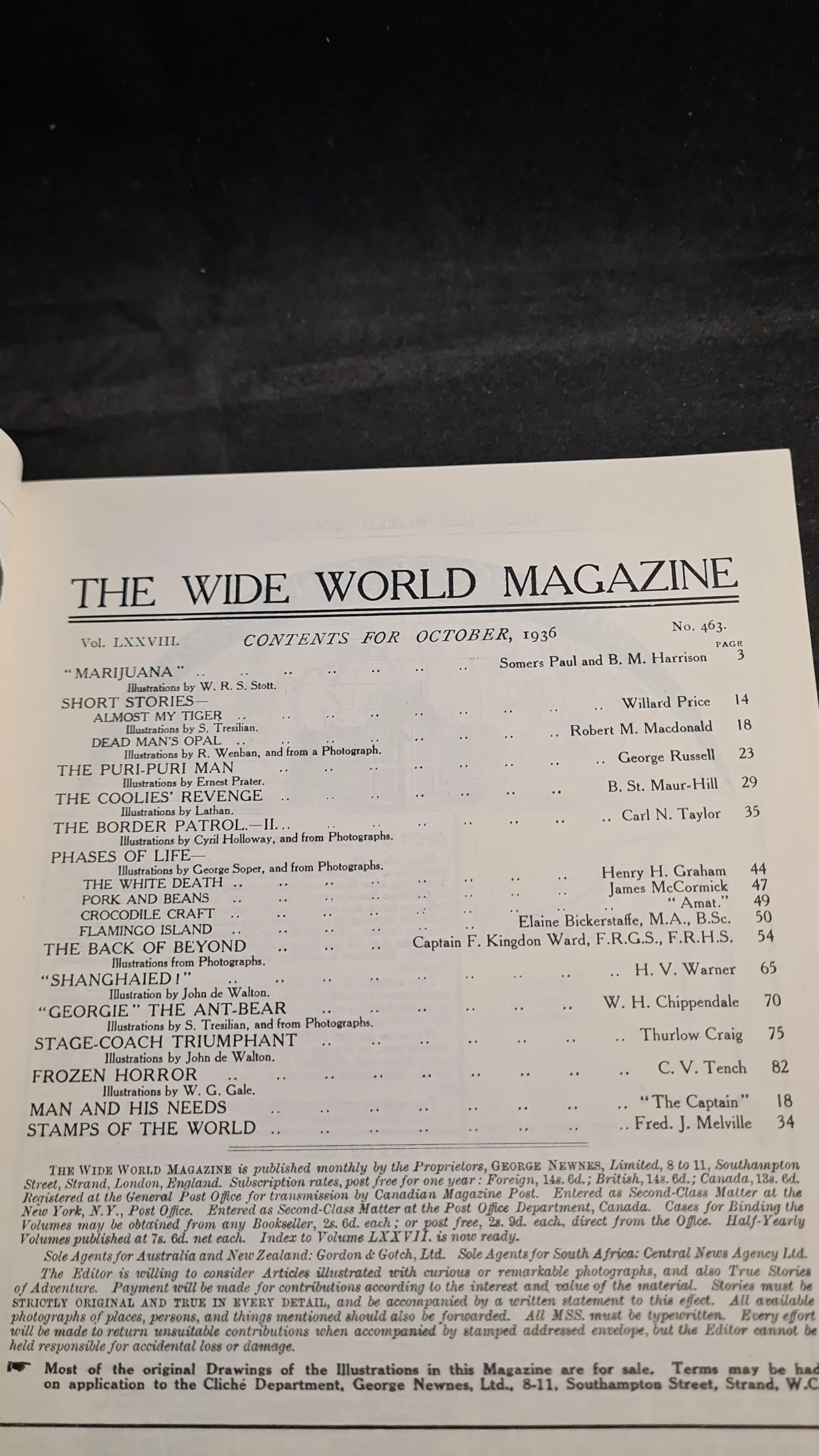 Wide World Magazine Volume LXXVII Number 463 October 1936