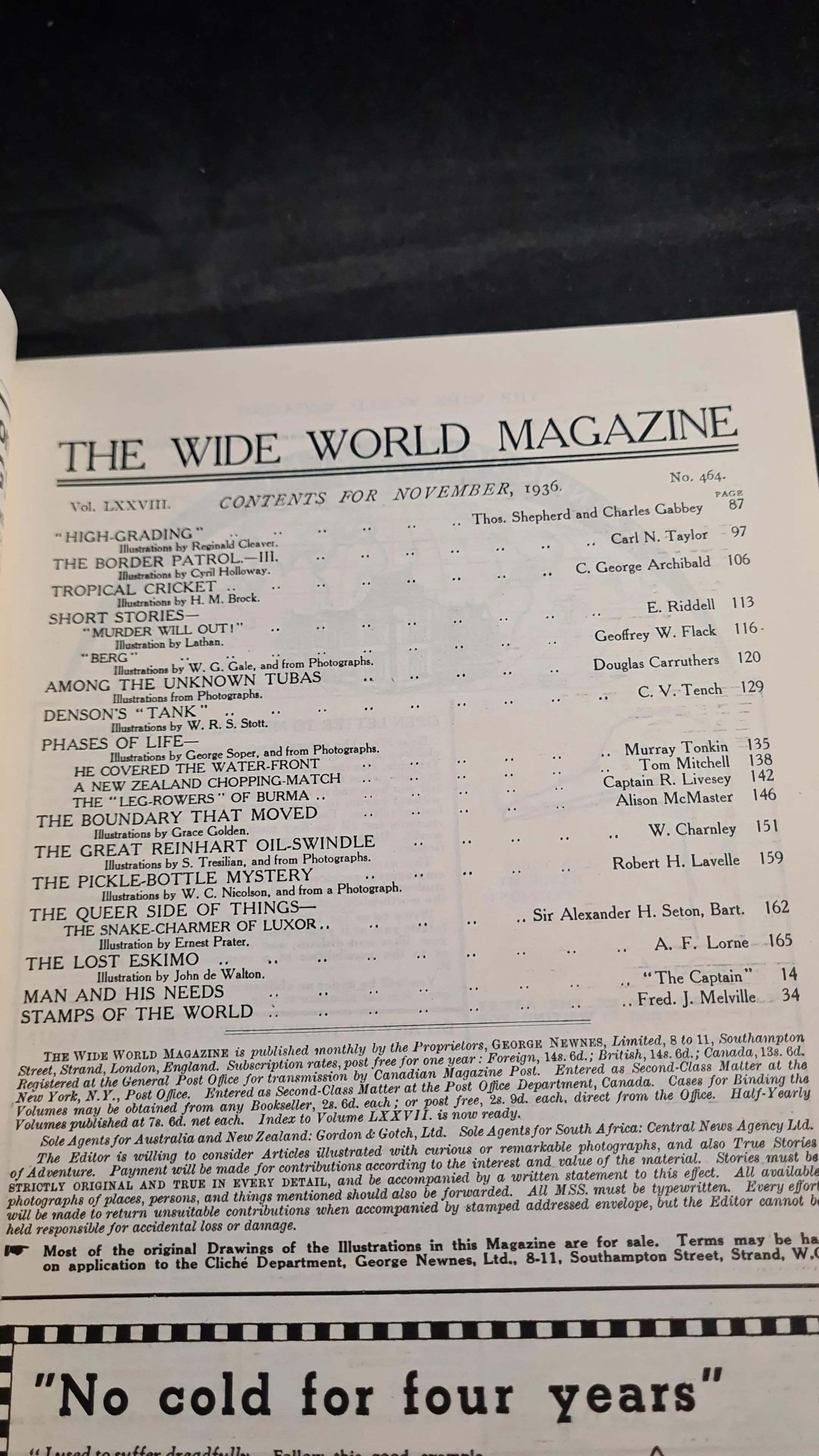 Wide World Magazine Volume LXXVII Number 464 November 1936