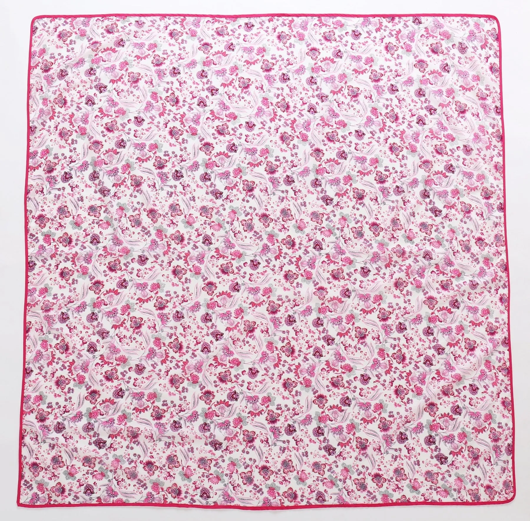 Women Cotton Large Square Scarf Wrap Shawl, Floral Print Cotton Square Scarf, Mother's Day Gift