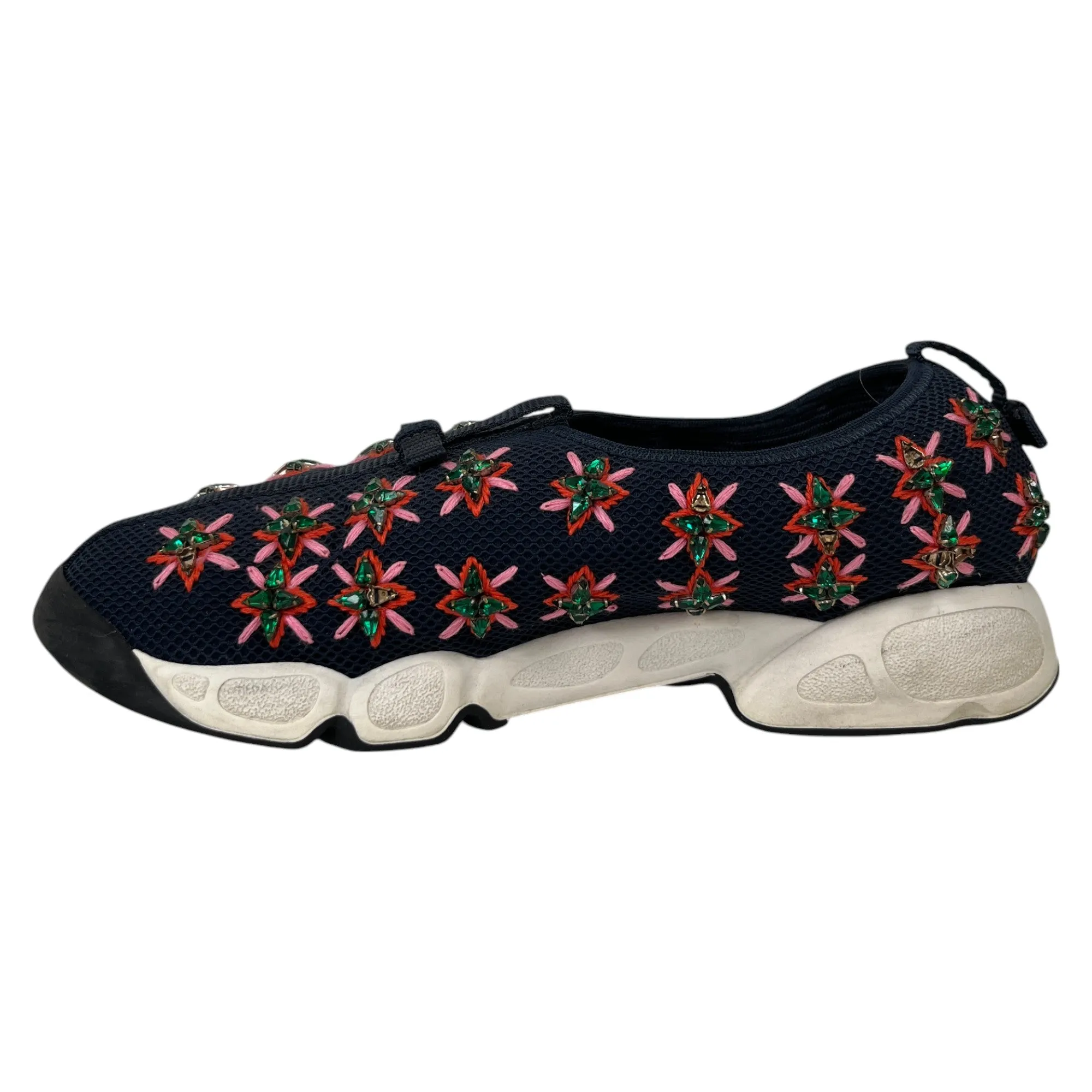 Women's Mesh Crystal Embellished Fusion Low Trainers Navy Size EU 39 / UK 6