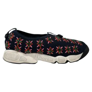 Women's Mesh Crystal Embellished Fusion Low Trainers Navy Size EU 39 / UK 6
