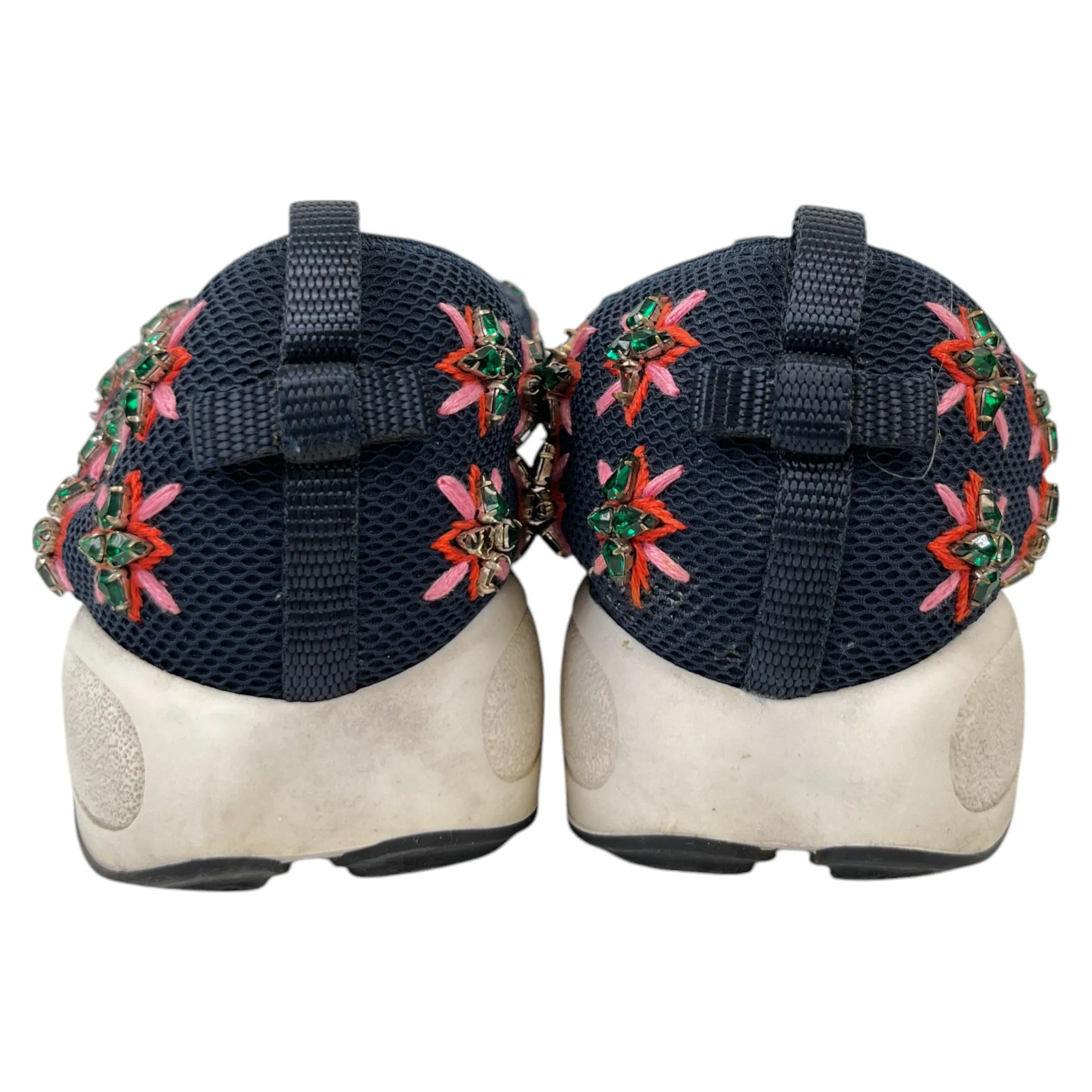 Women's Mesh Crystal Embellished Fusion Low Trainers Navy Size EU 39 / UK 6