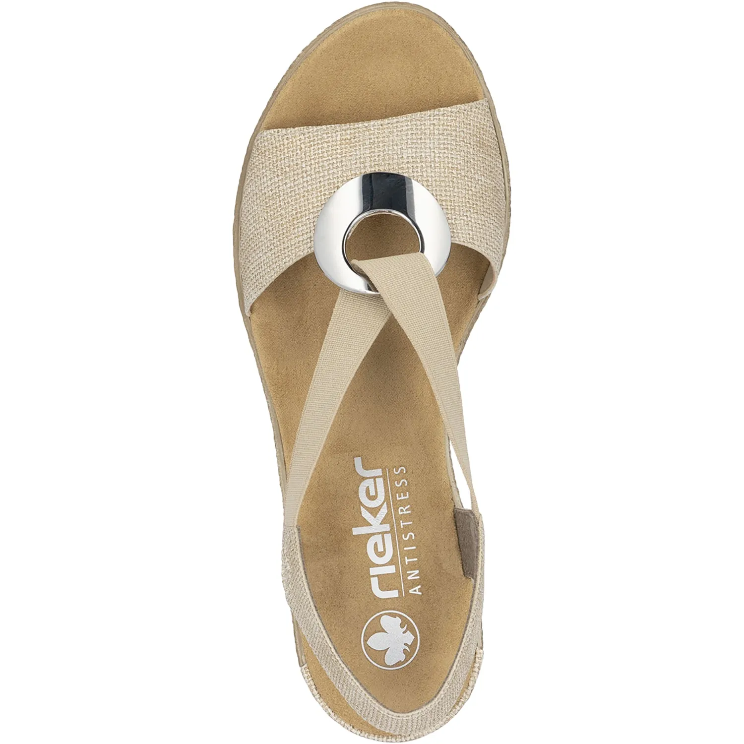 Women's Rieker 624H6-93 Fanni H6 Muschel Stripe Metallic Synthetic