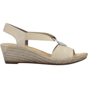 Women's Rieker 624H6-93 Fanni H6 Muschel Stripe Metallic Synthetic