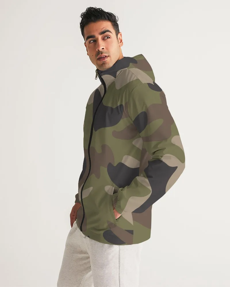 Woodland Camo Men's Windbreaker Jacket