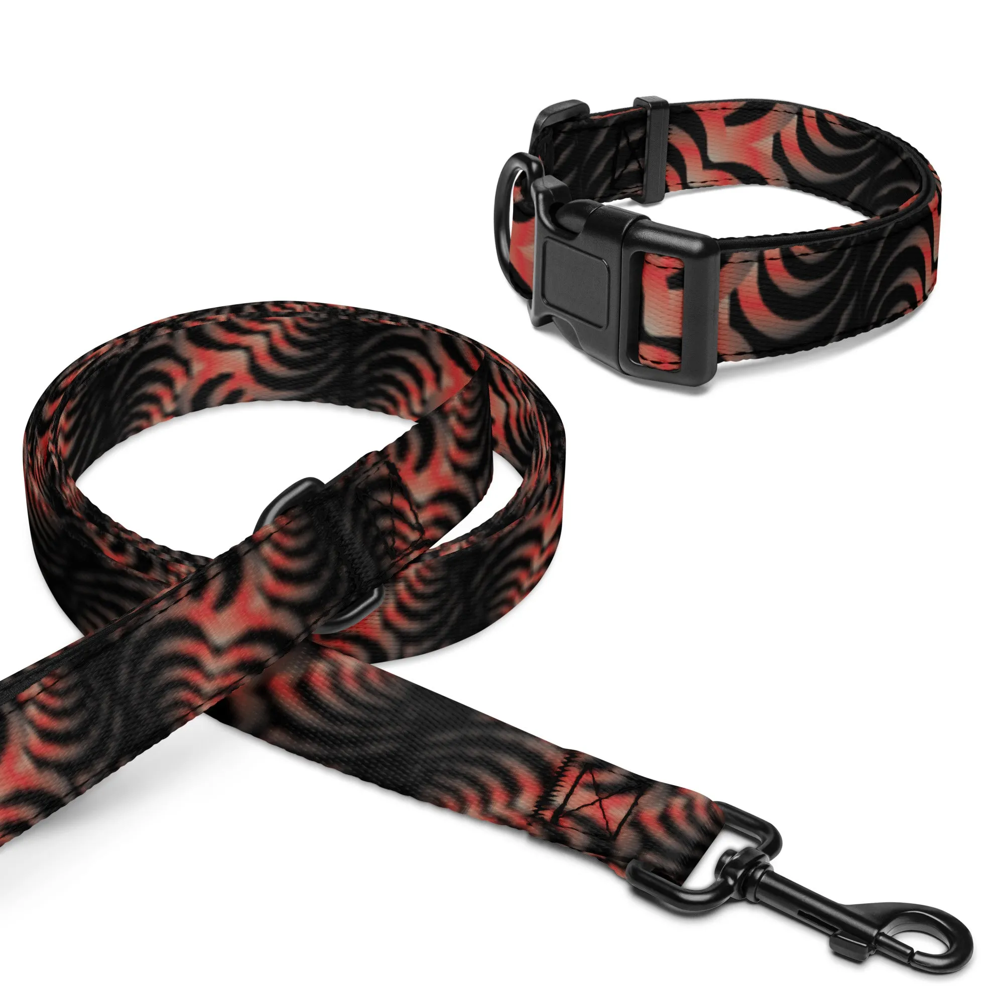 Zebra Love™ Fiery Pet collar & leash