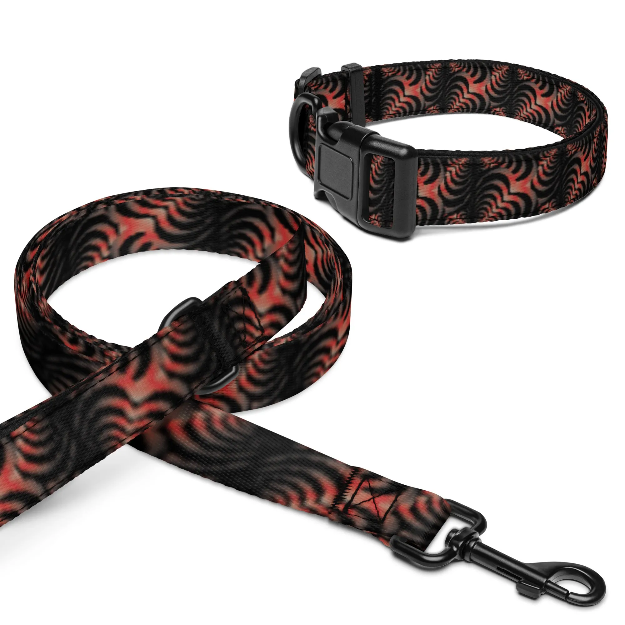 Zebra Love™ Fiery Pet collar & leash